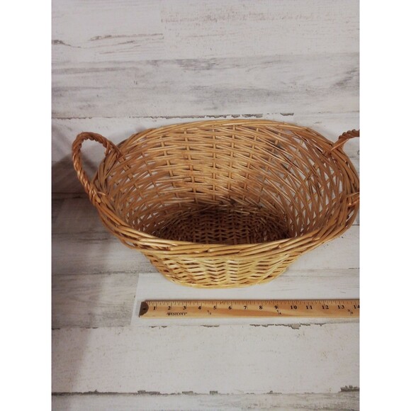 Farmhouse Small Decorative Medium Size Basket With Handles - Picture 8 of 13